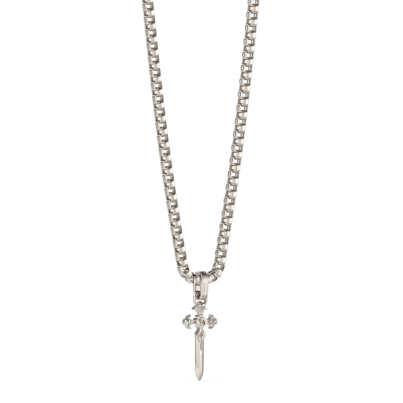 Main Image 1 of Guess Men's Dagger Charm Pendant Long Chain Necklace