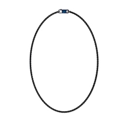 Guess Men's Black Tone Ion Plated Wheat Chain Necklace