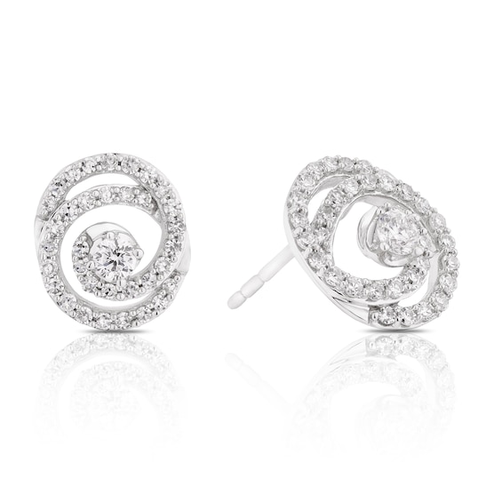 9ct White Gold 0.40ct Lab Grown Diamond Interlink Circle Stud Earrings