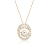 Thumbnail Image 1 of 9ct Yellow Gold 0.25ct Lab Grown Diamond Interlink Circle Pendant 18" Necklace