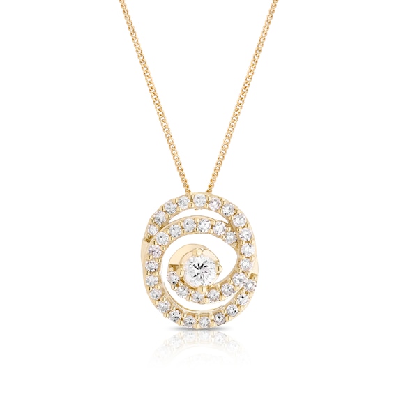 9ct Yellow Gold 0.25ct Lab Grown Diamond Interlink Circle Pe