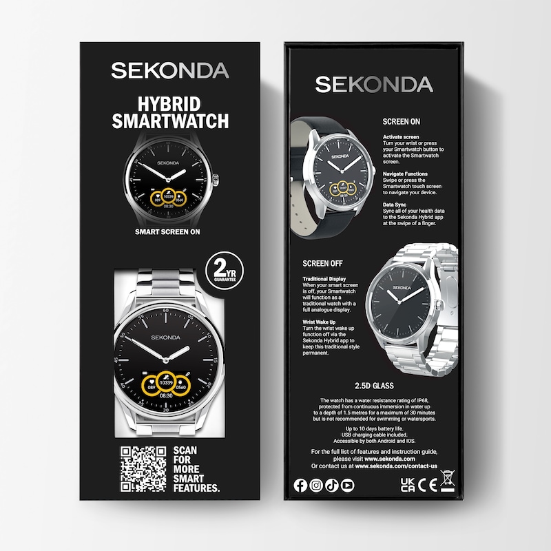 Main Image 7 of Sekonda Hybrid Stainless Steel Bracelet Smartwatch