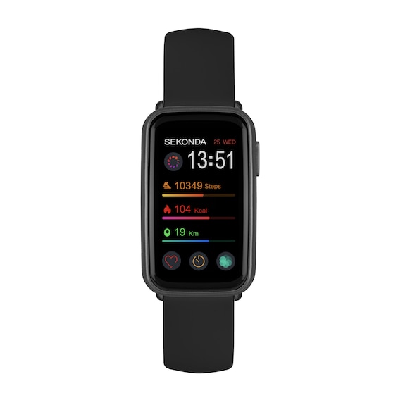 Sekonda Track Black Silicone Strap Smartwatch