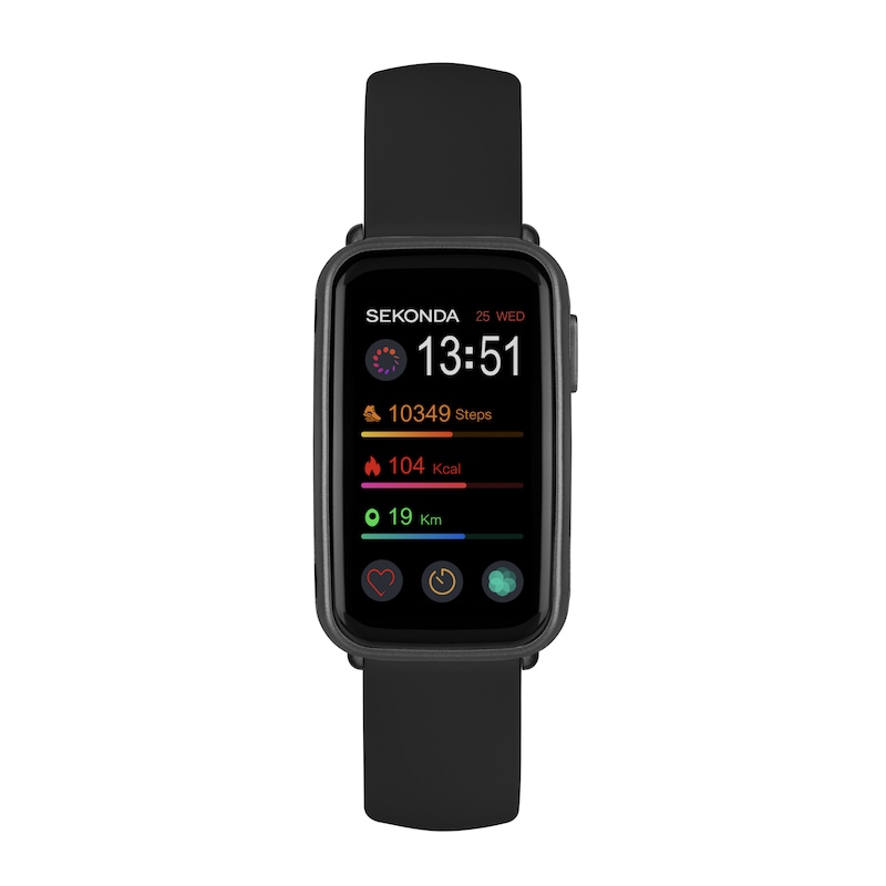 Main Image 1 of Sekonda Track Black Silicone Strap Smartwatch