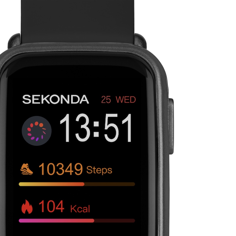 Main Image 2 of Sekonda Track Black Silicone Strap Smartwatch