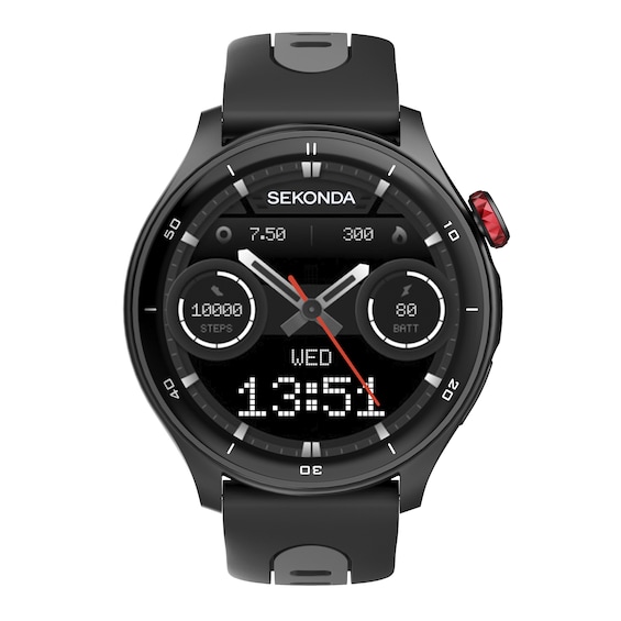 Sekonda Active Pro Black Silicone Strap Smart Watch
