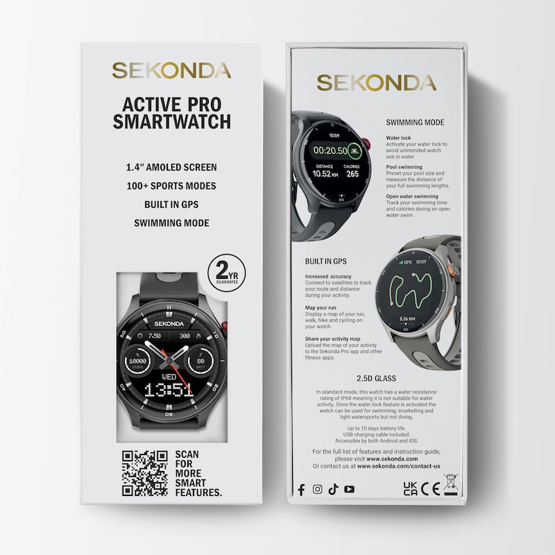 Main Image 7 of Sekonda Active Pro Black Silicone Strap Smartwatch