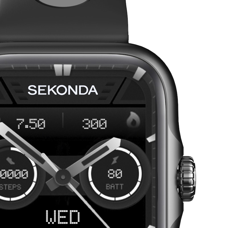 Main Image 2 of Sekonda Motion Pro Black Silicone Strap Smartwatch