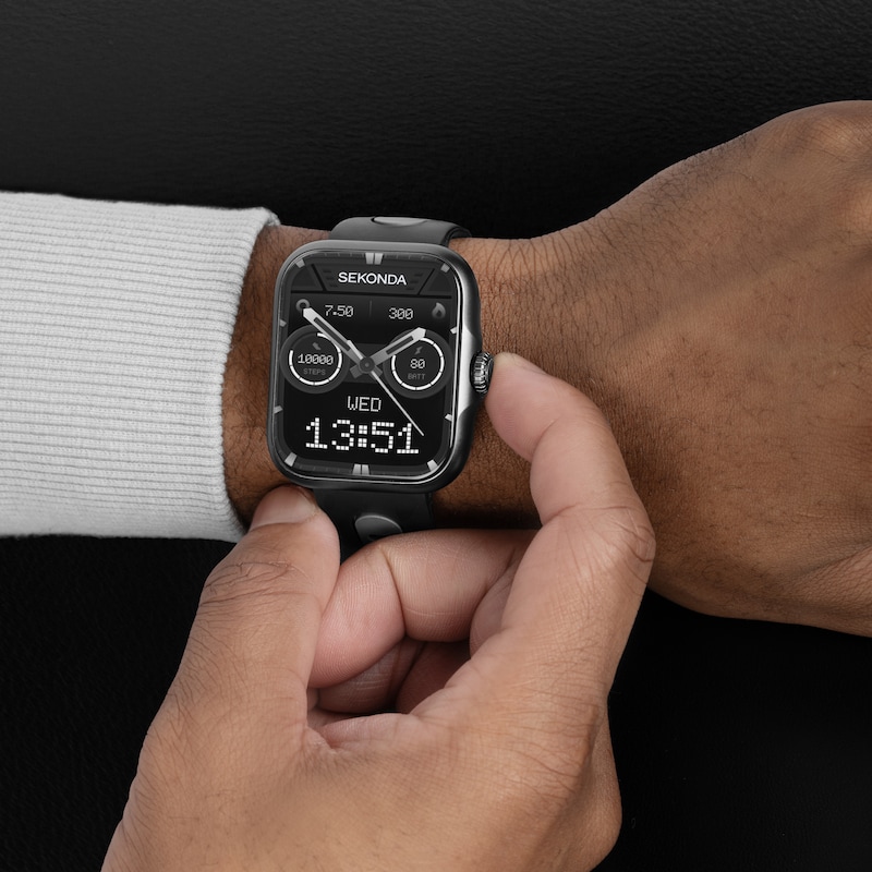 Main Image 6 of Sekonda Motion Pro Black Silicone Strap Smartwatch