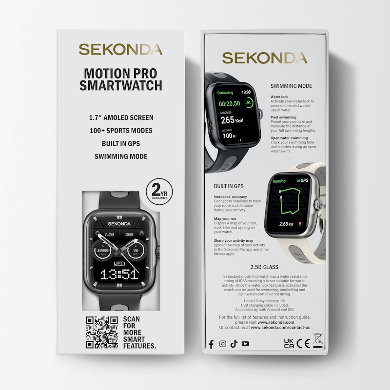 Main Image 7 of Sekonda Motion Pro Black Silicone Strap Smartwatch