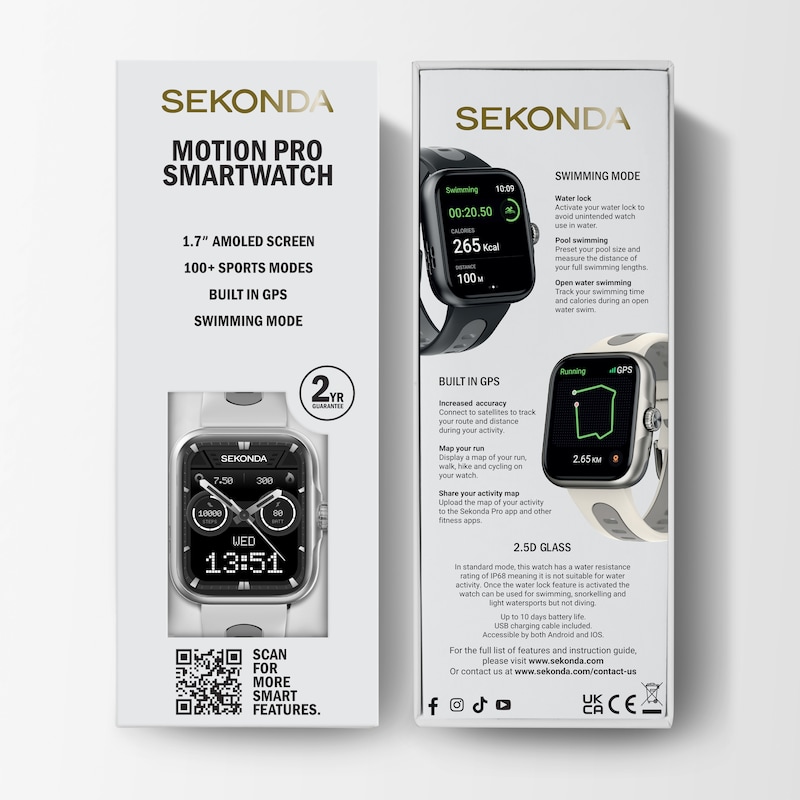 Main Image 7 of Sekonda Motion Pro Grey Silicone Strap Smart Watch