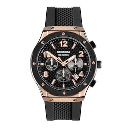 Sekonda Titan Men's Black Dial Black Silicone Strap Watch