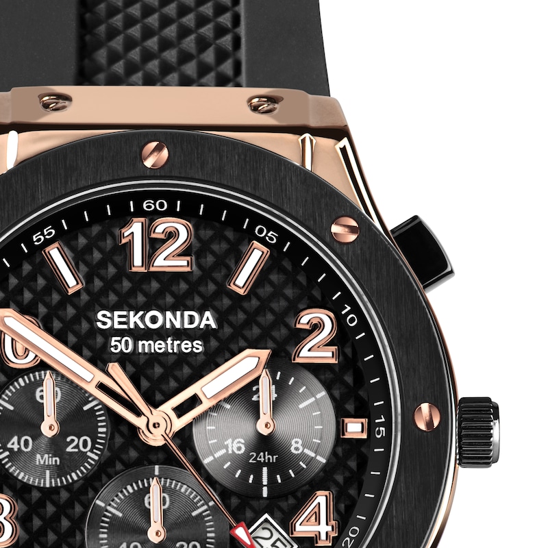 Main Image 2 of Sekonda Titan Men's Black Silicone Strap Watch