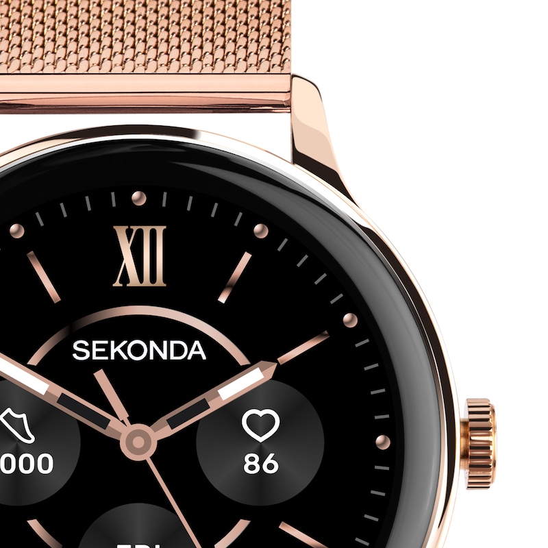 Main Image 2 of Sekonda Flex Plus Rose Gold Tone Stainless Steel Mesh Bracelet Smart Watch
