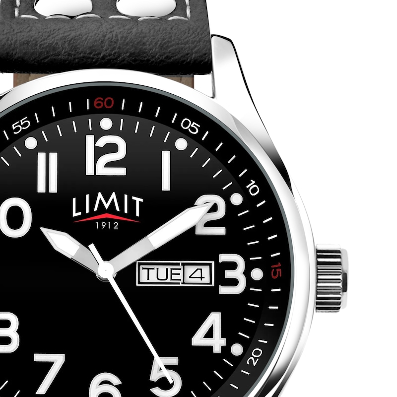 Main Image 2 of Limit Men's Pilot Black Dial Black Polyurethane Strap Watch