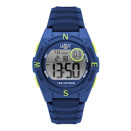 Limit Men's Digital Dial Blue Silicone Strap Watch