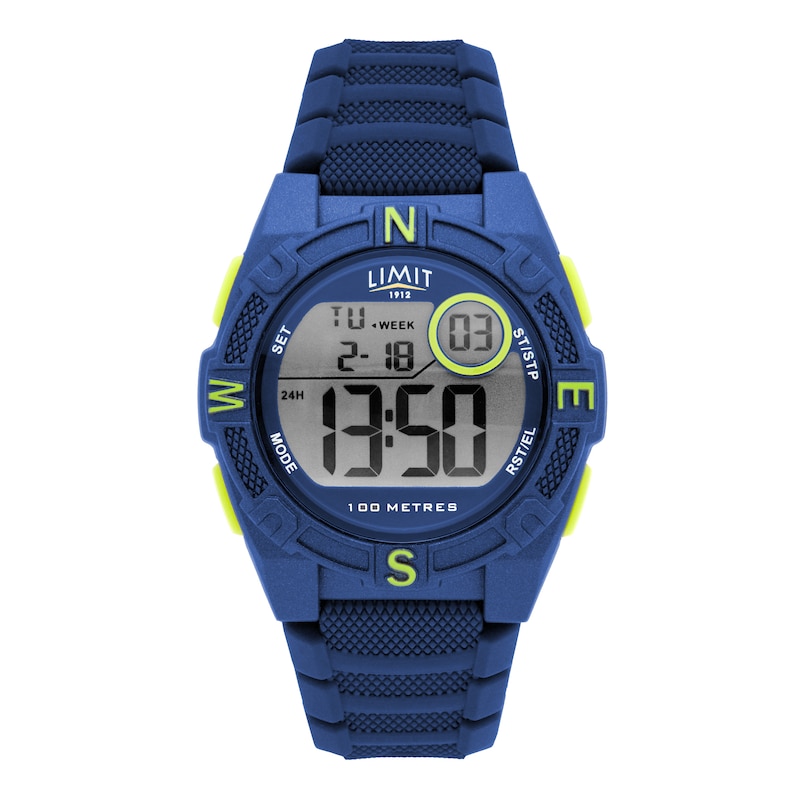 Main Image 1 of Limit Men's Digital Dial Blue Silicone Strap Watch