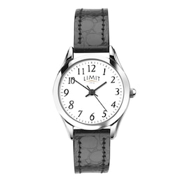 Limit Ladies' White Dial Black Polyurethane Strap Watch