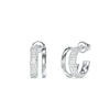 Thumbnail Image 1 of Guess Jungle Circle Pavé Set Silver Tone 15mm Hoop Earrings