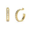 Thumbnail Image 1 of Guess Golden Globe Baguette Stone Gold Tone Hoop Earrings