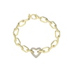 Thumbnail Image 1 of Guess 18mm Pavé Set Heart Chain Gold Tone Bracelet