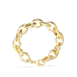Guess Bamboo Multilink Crystal Gold Tone Bracelet