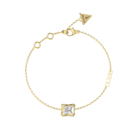 Guess Bamboo and Crystal Detail Gold Tone Bracelet
