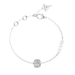 Guess Jungle Circle Pavé Set Silver Tone Bracelet