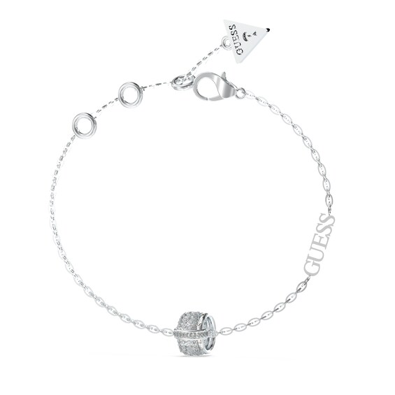 Guess Jungle Circle Pave Set Silver Tone Bracelet