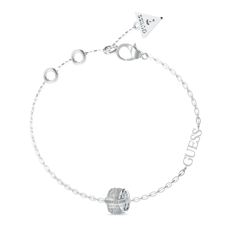 Main Image 1 of Guess Jungle Circle Pavé Set Silver Tone Bracelet