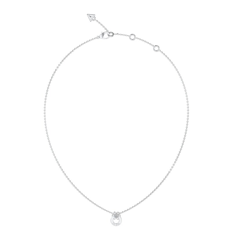 Main Image 1 of Guess Lily Flower Silver Tone 16-18" Necklace