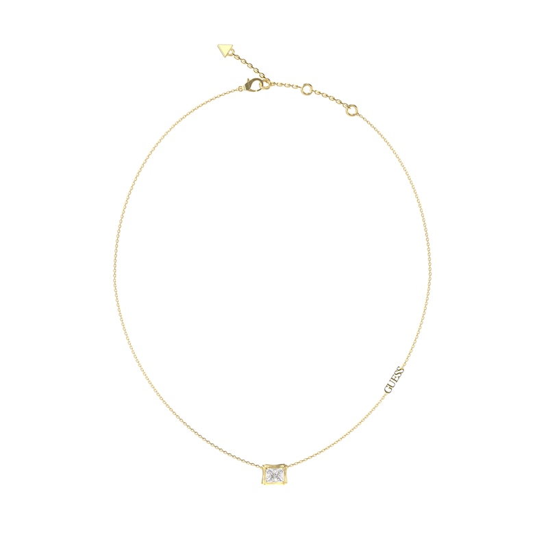 Main Image 1 of Guess Bamboo & Crystal Gold Tone 16-18" Necklace