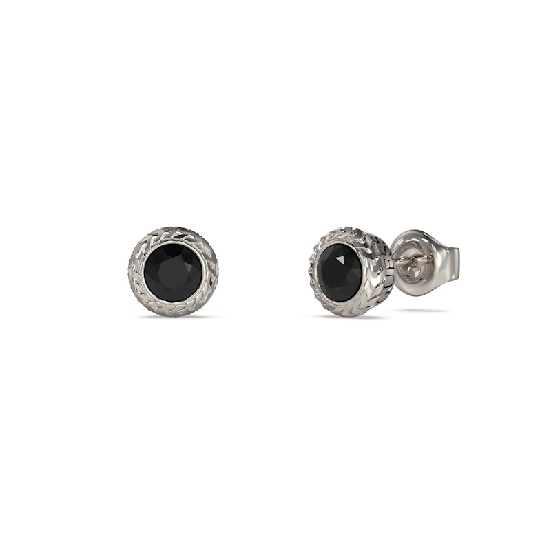 Main Image 1 of Guess 8mm Crystal Black Tone Stud Earrings