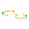 Thumbnail Image 2 of Sterling Silver Gold Plated Green Cubic Zirconia Hoop Earrings