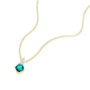 Thumbnail Image 2 of Sterling Silver Gold Plated Green Cubic Zirconia Hoop Pendant Necklace