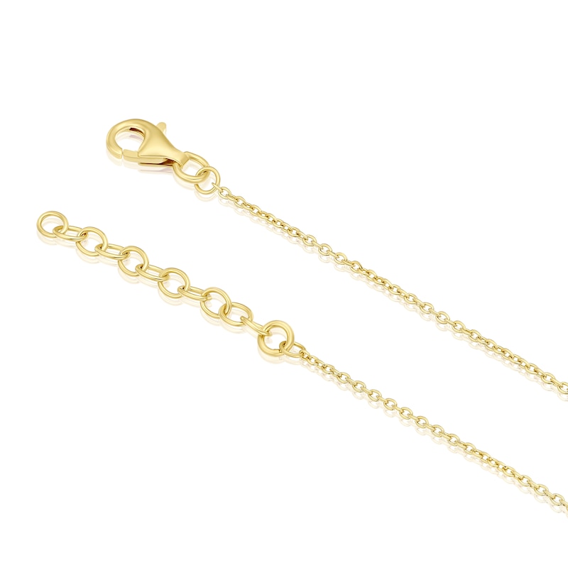Main Image 3 of Sterling Silver Gold Plated Green Cubic Zirconia Hoop Pendant Necklace