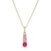 Thumbnail Image 1 of Sterling Silver Rose Gold Plated Pink Cubic Zirconia Pendant Necklace