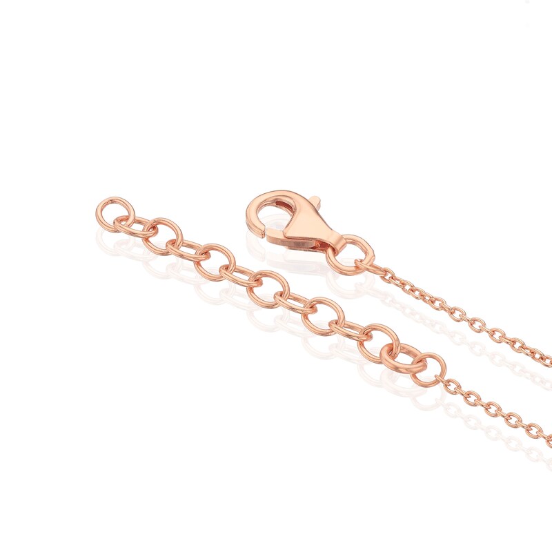 Main Image 3 of Sterling Silver Rose Gold Plated Pink Cubic Zirconia Pendant Necklace