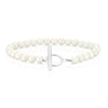 Thumbnail Image 1 of Sterling Silver Faux Pearl & Cubic Zirconia T-Bar Bracelet