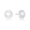 Thumbnail Image 1 of Sterling Silver Heart Disc Stud Earrings