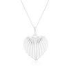 Thumbnail Image 1 of Sterling Silver Textured Heart Pendant 16+2" Necklace