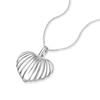Thumbnail Image 2 of Sterling Silver Textured Heart Pendant 16+2" Necklace