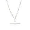 Thumbnail Image 1 of Sterling Silver Figaro T-Bar Necklace
