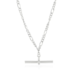 Sterling Silver Figaro T-Bar Necklace