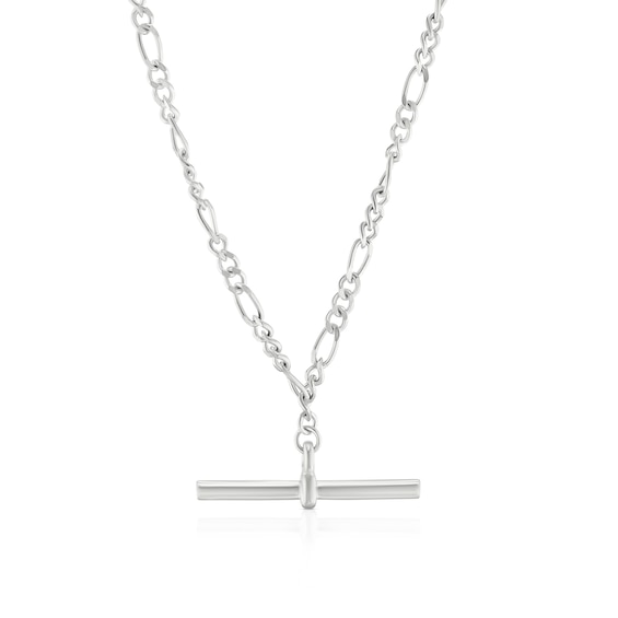 Sterling Silver Figaro T-Bar Necklace