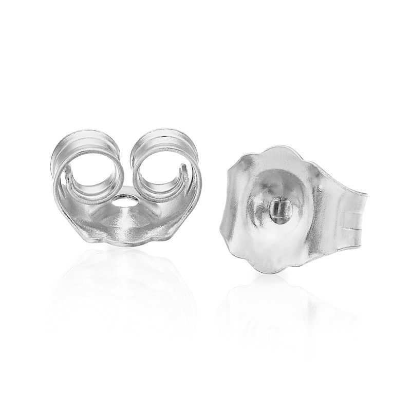 Main Image 2 of Sterling Silver Cushion Created White & Yellow Sapphire Halo Stud Earrings
