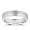 Thumbnail Image 1 of Men's Sterling Silver Matt & Polished 5mm Wedding Band