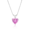 Thumbnail Image 1 of Sterling Silver Created Pink Sapphire Heart Pendant Necklace