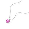 Thumbnail Image 2 of Sterling Silver Created Pink Sapphire Heart Pendant Necklace