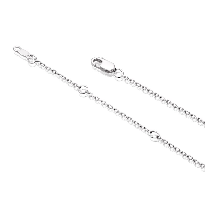 Main Image 3 of Sterling Silver Created Pink Sapphire Heart Pendant Necklace